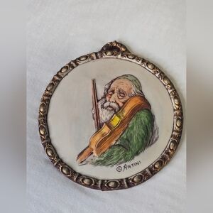 Vintage Artini Twin Etched Art Piece